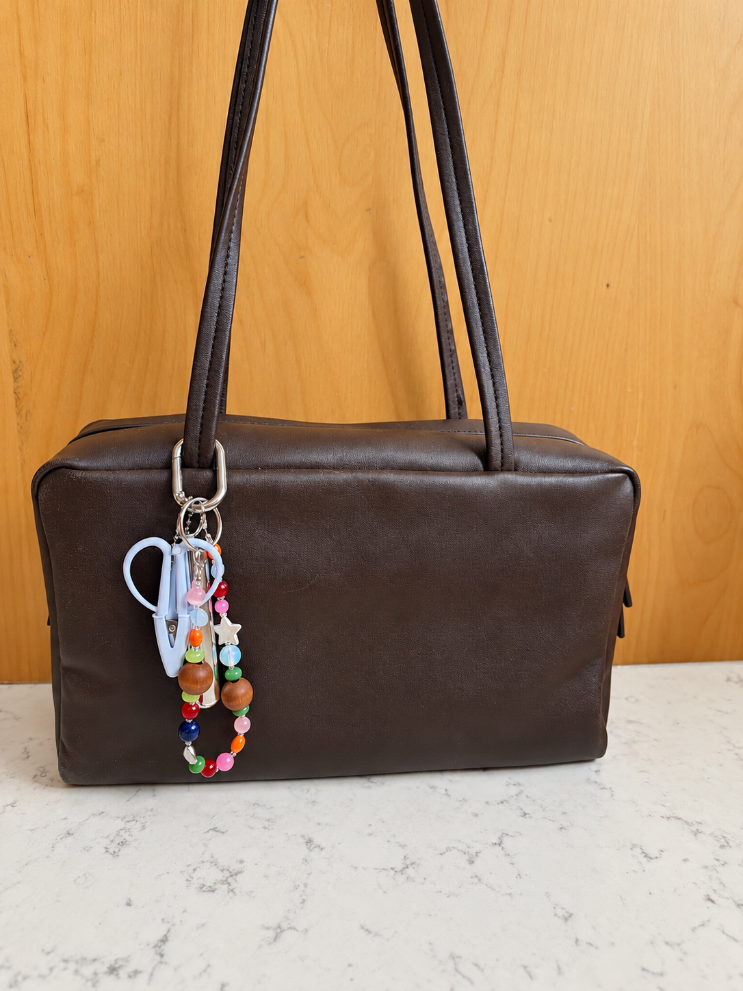 Beaded Needlepoint Bag Charm with Scissors, Needle Holder & Threader | Handmade Stitching Chatelaine